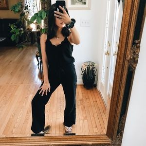 Black Wide Leg Linen Pants